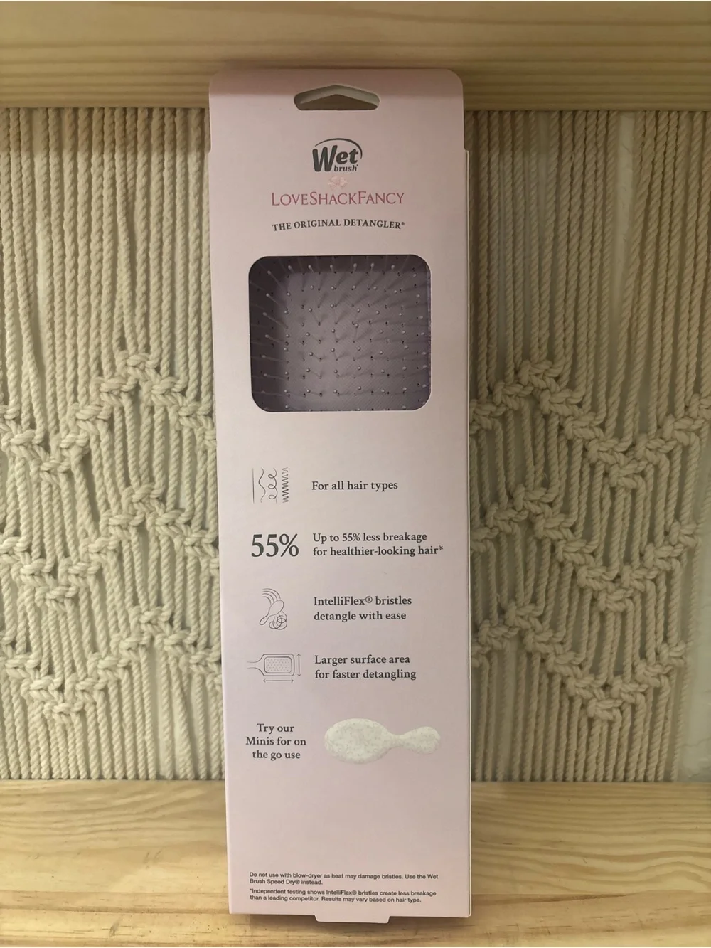 LoveShackFancy Pink and Purple Paddle Detangler Brush